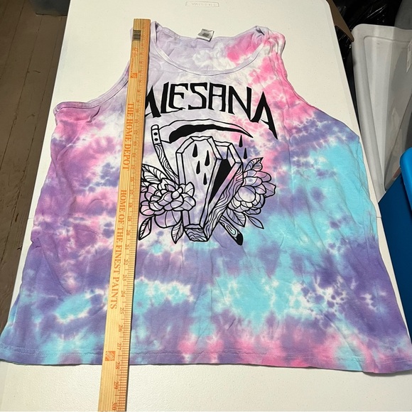 Alesana Tie Dye Tank Top Purple Pink Blue XL Emo Band Post Hardcore L1 - Picture 5 of 6